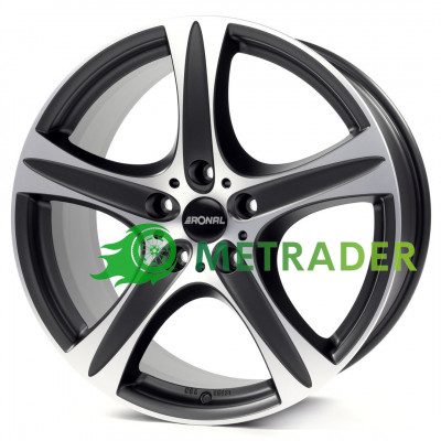 Ronal R55 R18 W8.5 PCD5x112 ET55 DIA66.6 Matt Black Polished