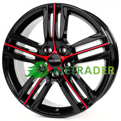 Ronal R57 R19 W7.5 PCD5x114.3 ET40 DIA82.1 Jetblack Red Spoke