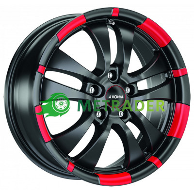 Ronal R59 R18 W7.5 PCD5x120 ET45 DIA82.1 Jetblack Matt Red Rim