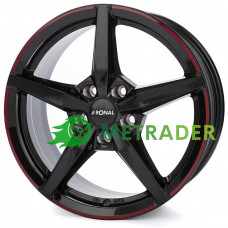 Ronal R69 R18 W8 PCD5x112 ET50 DIA76 Jetblack Red Rim