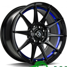 Seventy9 SCF-F R15 W7 PCD4x100 ET35 DIA67.1 Black Glossy Blue Inner Lip