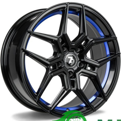 Seventy9 SV-B R18 W9 PCD5x120 ET35 DIA72.6 Black Glossy Blue Inner Lip