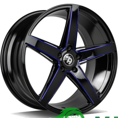 Seventy9 SV-N R19 W8.5 PCD5x120 ET30 DIA72.6 Black Glossy Milled Blue
