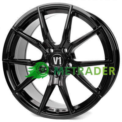 V1 Wheels V1 R20 W9 PCD5x112 ET25 DIA66.6 Black Gloss Lacquered