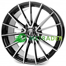 V1 Wheels V2 R18 W8 PCD5x112 ET35 DIA66.6 Black Front Polished