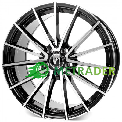 V1 Wheels V2 R18 W8 PCD5x112 ET45 DIA66.6 Black Front Polished